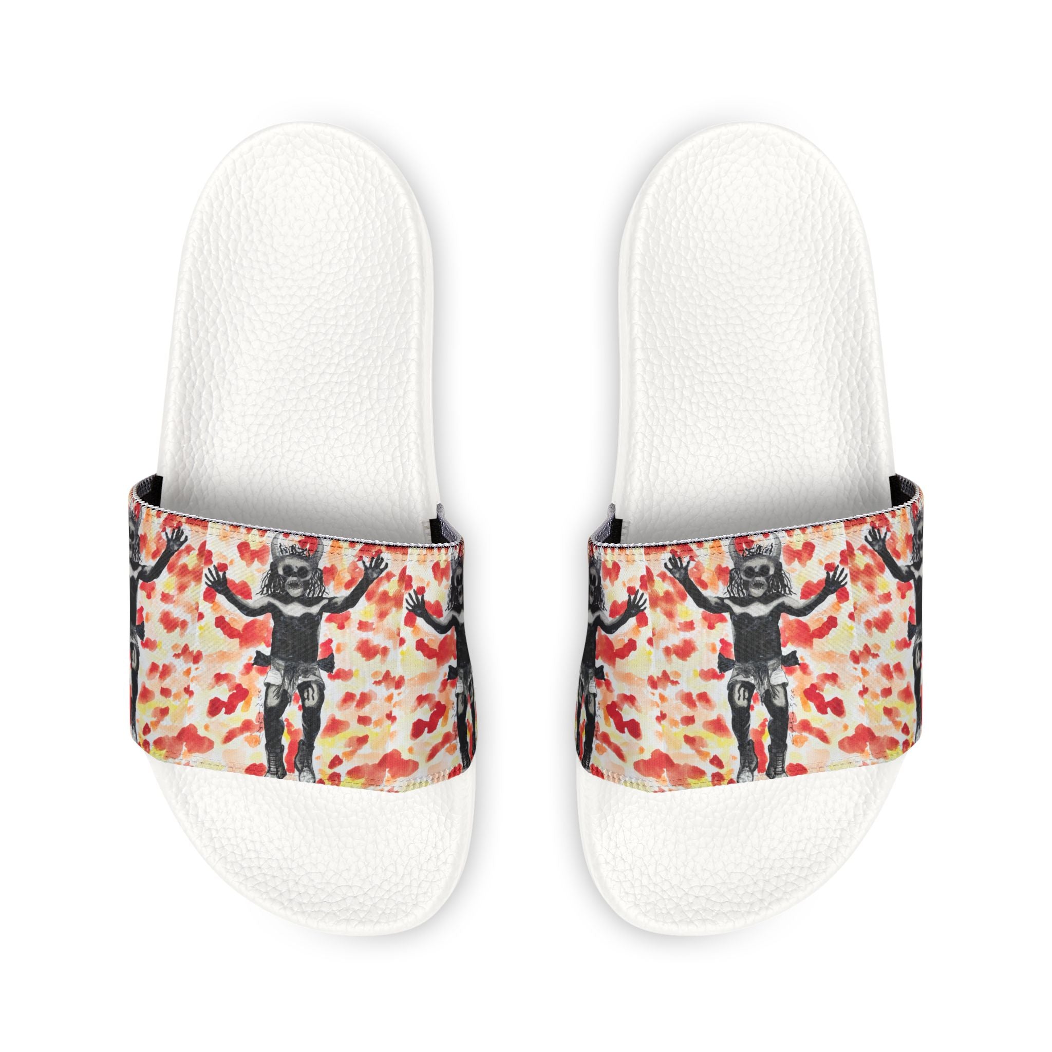Men's Pizza Monkey Slide Sandals — Removable-Strap Pool Slides
