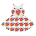 Girls' Heart Sundress — Bright Sacred Heart Pattern AOP