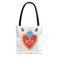 Sacred Heart Tote Bag — Colorful Folk Art Heart Design