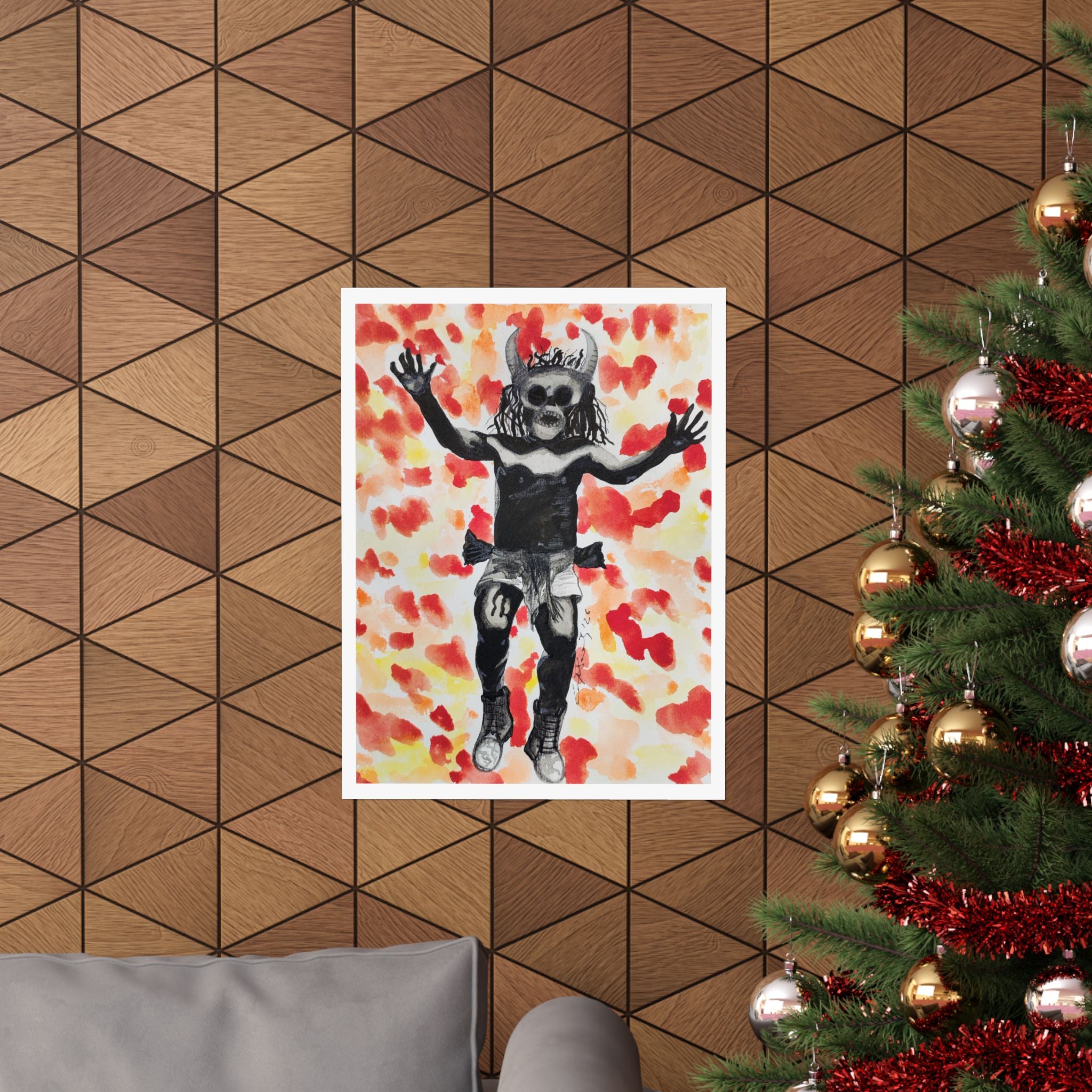 "Diablo de Tilcajete" Devil kid Art Poster — Grunge Pop Surreal Matte Vertical Print