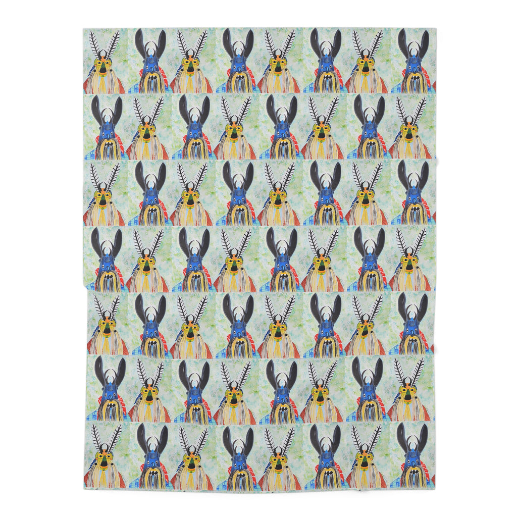 Baby Swaddle Blanket — Colorful Tribal Bunny Pattern Newborn Swaddle