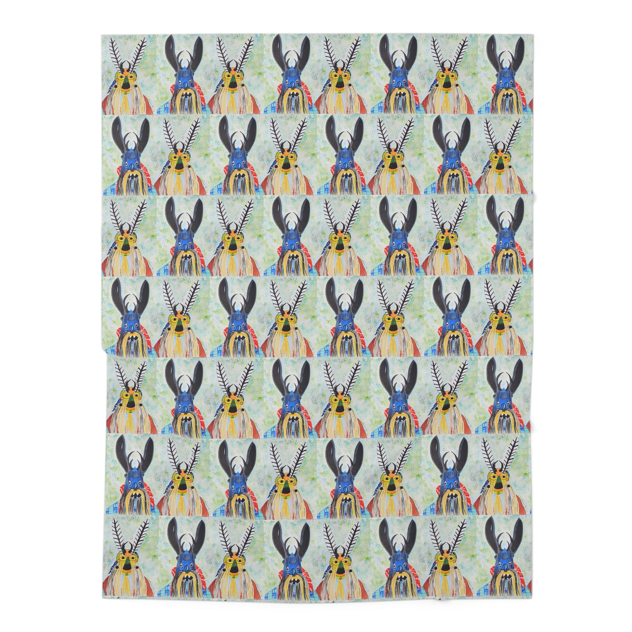Baby Swaddle Blanket — Colorful Tribal Bunny Pattern Newborn Swaddle