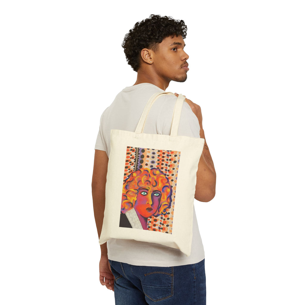 Canvas Tote Bag — Vibrant Retro Pop Art Nahui Olin Portrait Tote