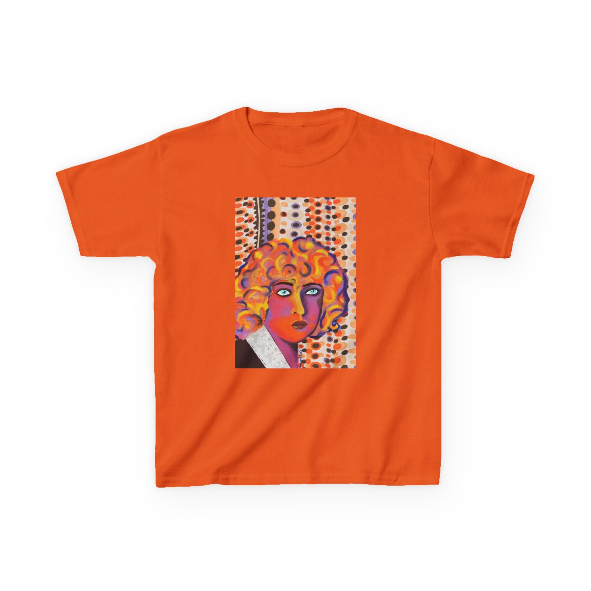 Kids Art Tee — Colorful Nahui Olin Pop Portrait Graphic