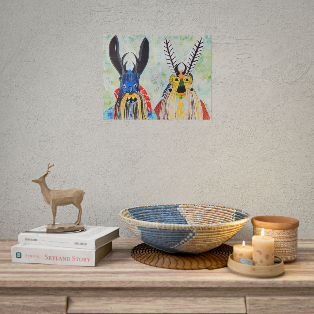 Rolled Poster — Colorful Folk Mask Art Print