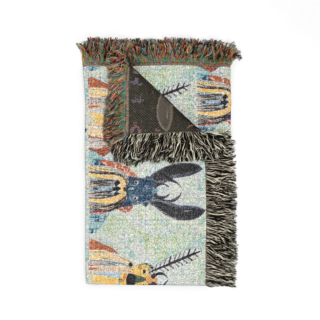 Hare Pattern Woven Blanket — Reversible Rabbit Throw for Cozy Home Decor