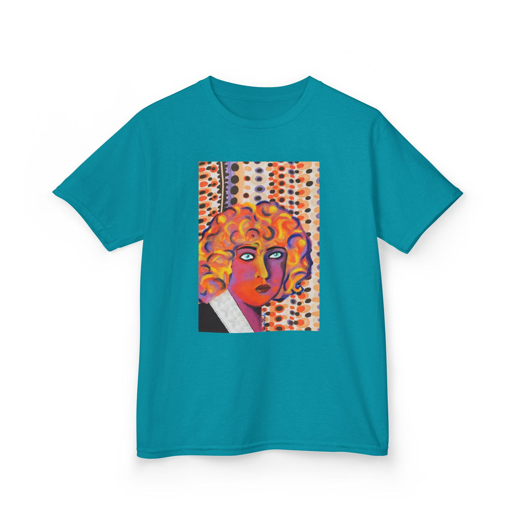 Kids Art Tee — Colorful Nahui Olin Pop Portrait Graphic