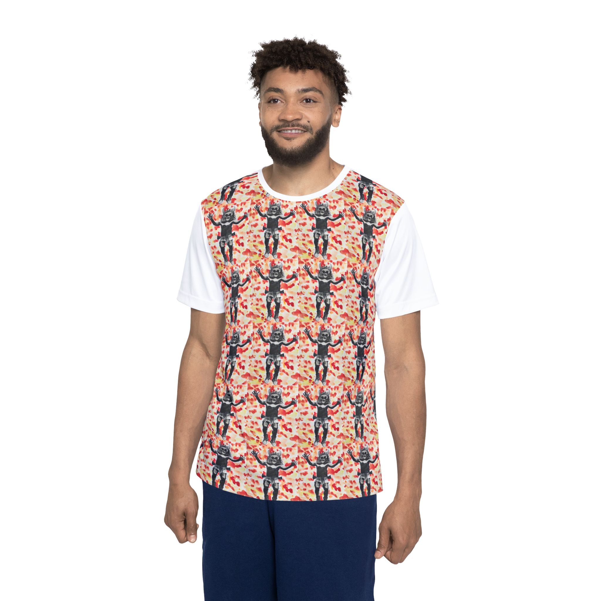 Men's All-Over Print Sports Jersey — Vintage Motocross Rider Pattern
