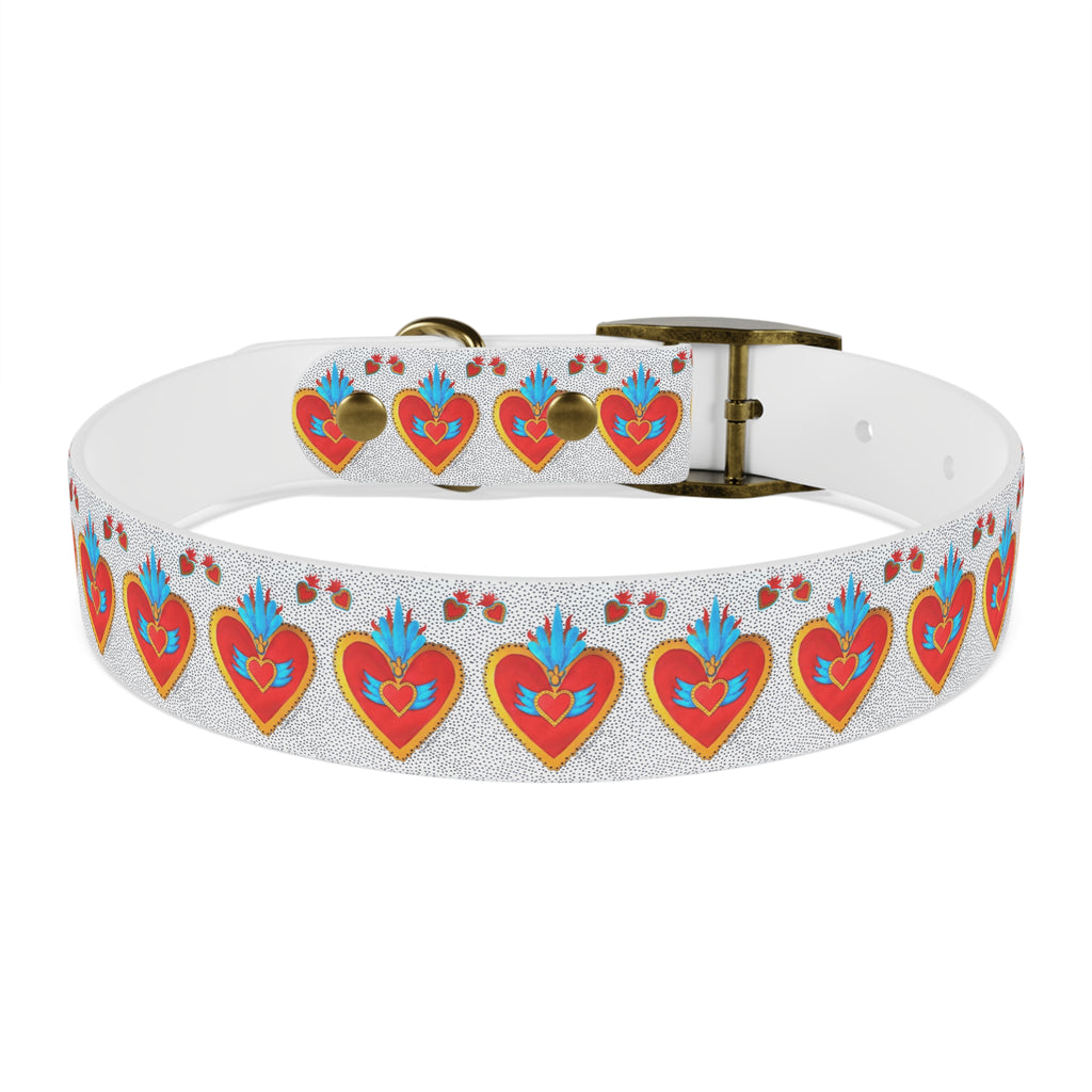 Collier pour chien motif Sacré-Cœur — Motif cœur coloré d'art populaire pour animaux de compagnie