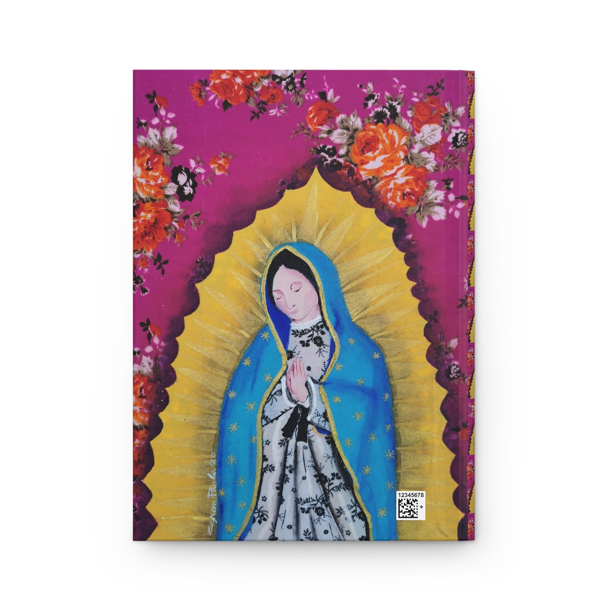 Our Lady of Guadalupe Hardcover Journal — Floral Mexican Folk Art Notebook