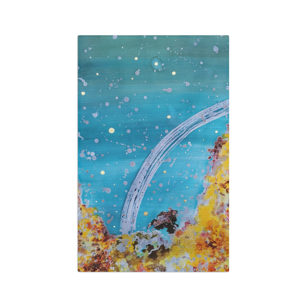 Abstract Ocean Arc Microfiber Tea Towel