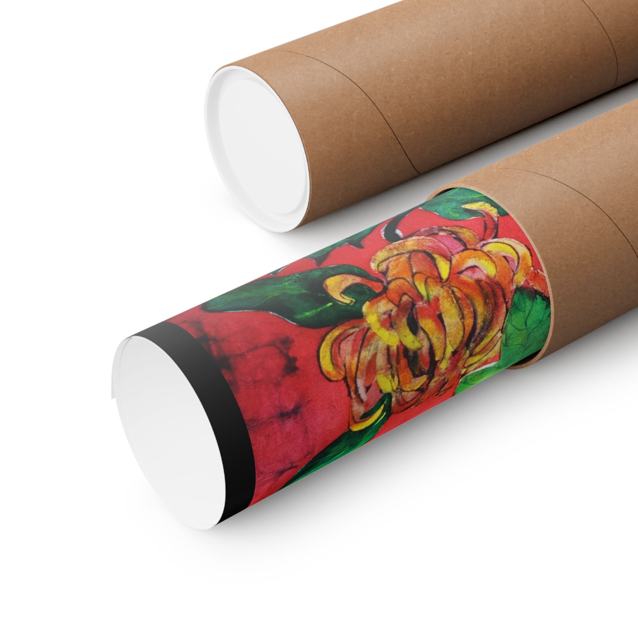 Spine & Chrysanthemum Art Poster — Botanical Anatomy Vertical Print