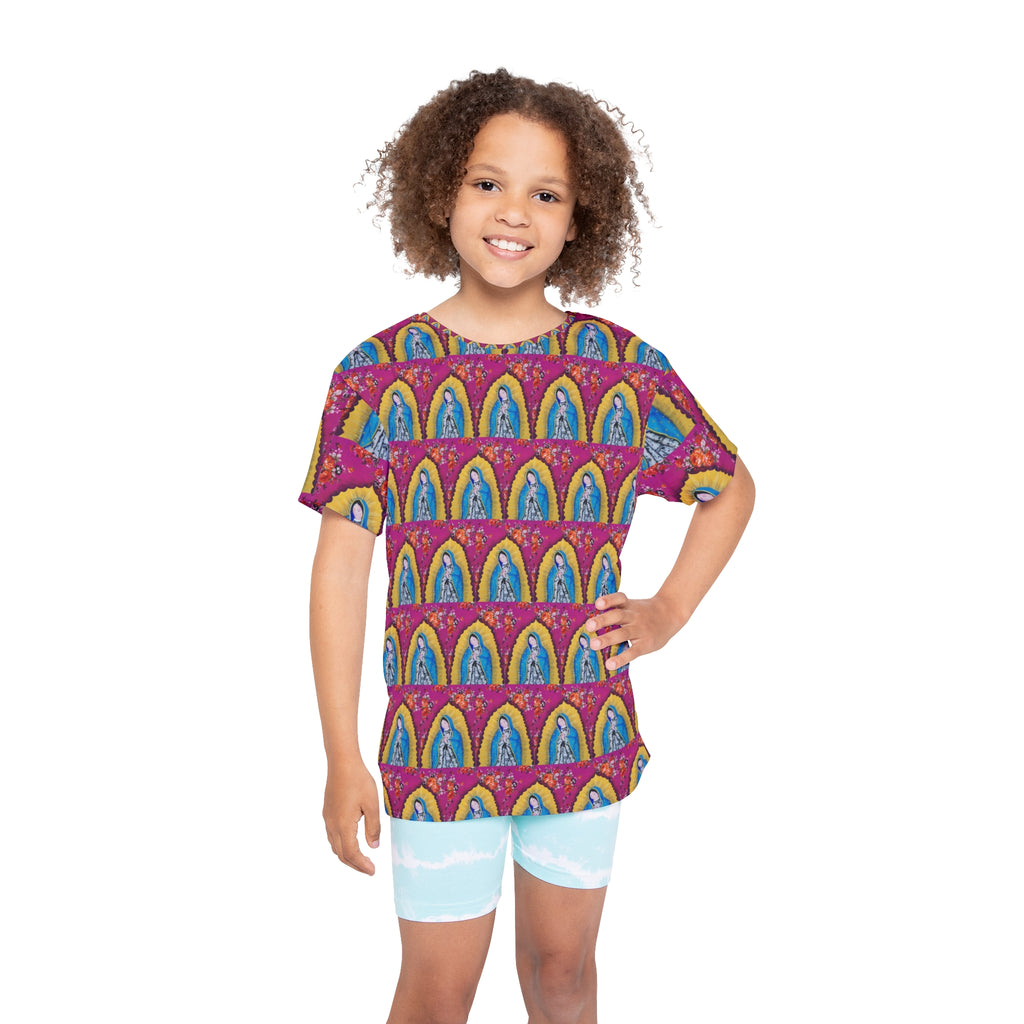 Kids Jersey — Vibrant Virgen de Guadalupe All-Over Print