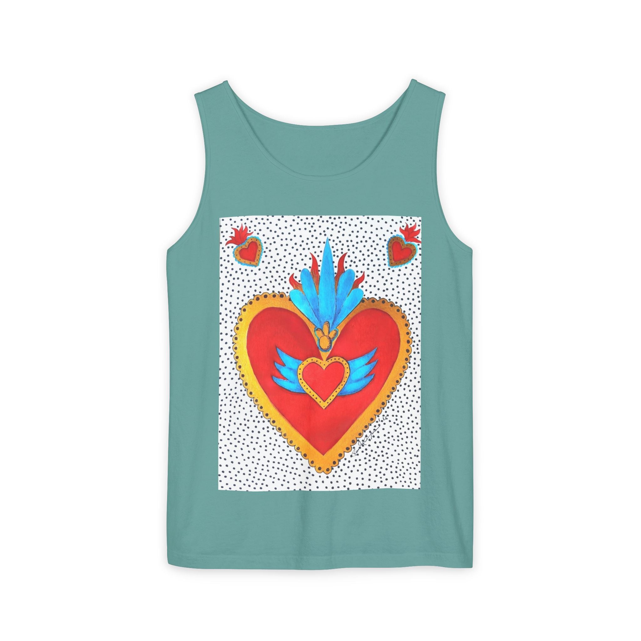 Sacred Heart Tank Top — Vibrant Winged Heart Graphic for Valentine & Everyday Wear