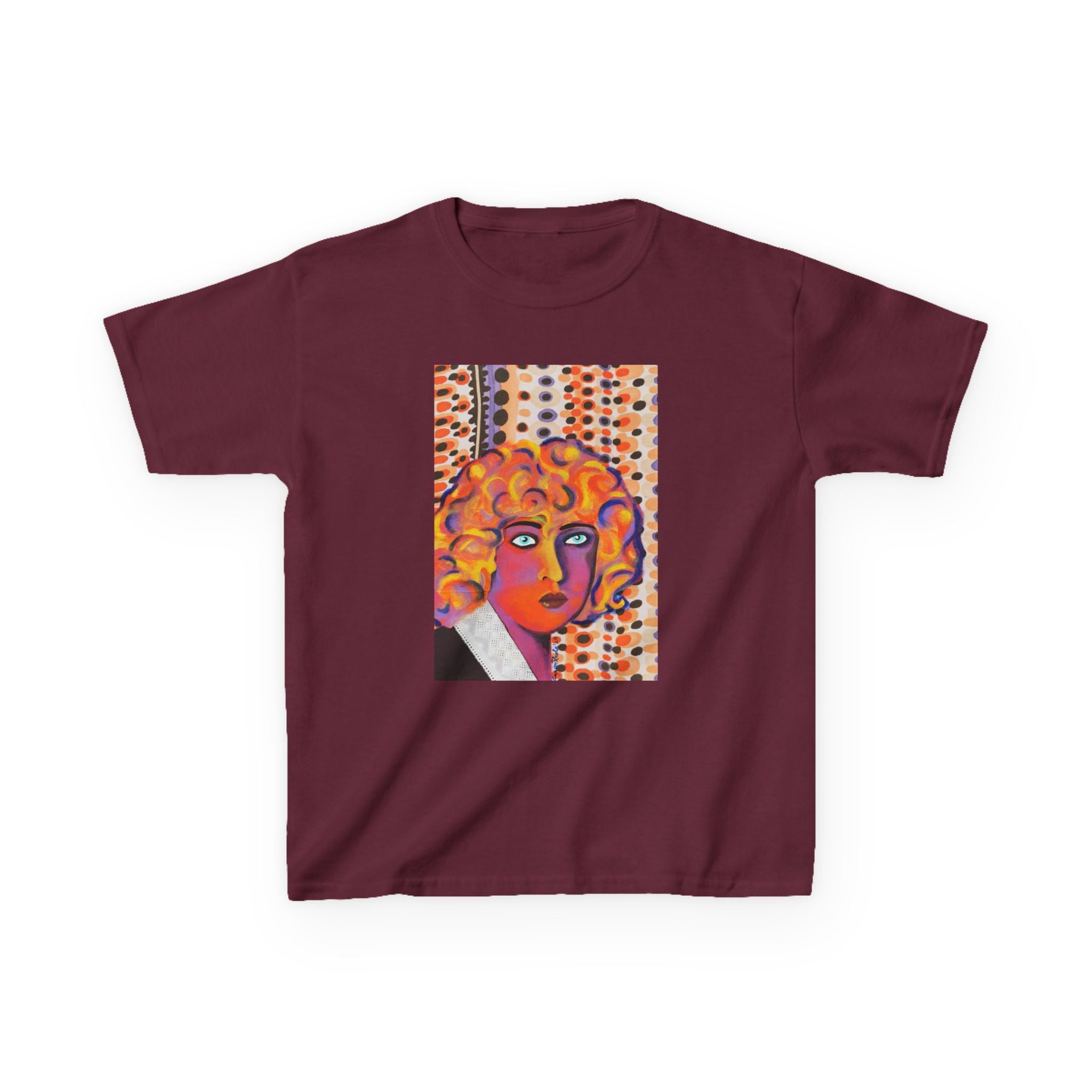 Kids Art Tee — Colorful Nahui Olin Pop Portrait Graphic