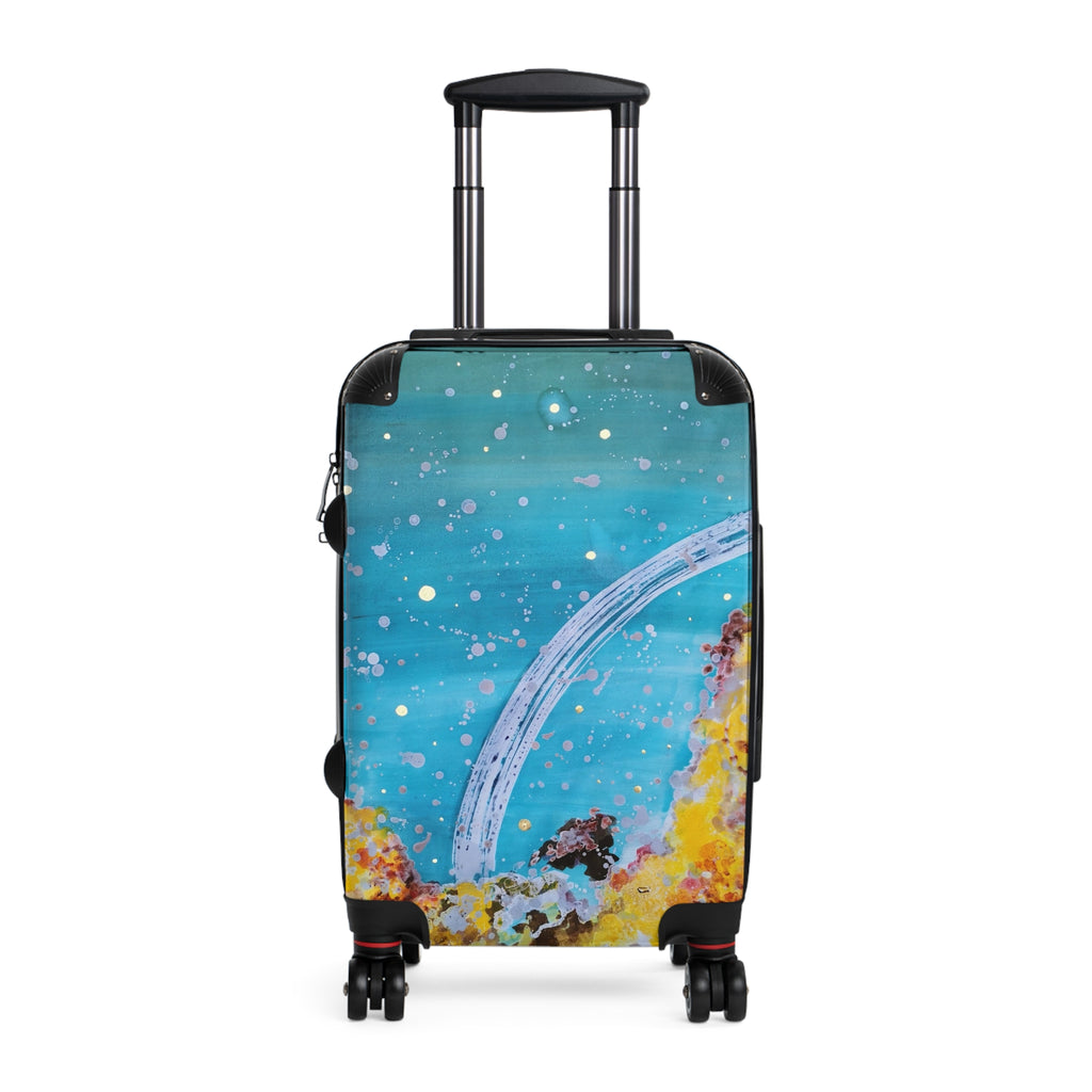 Ocean Arc Carry-On Suitcase — Abstract Blue Seascape Luggage