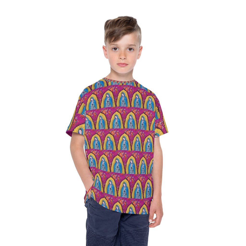 Kids Jersey — Vibrant Virgen de Guadalupe All-Over Print