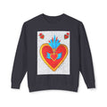 Sweat-shirt ras du cou Cœur Sacré — Motif de cœur coloré d'art populaire mexicain