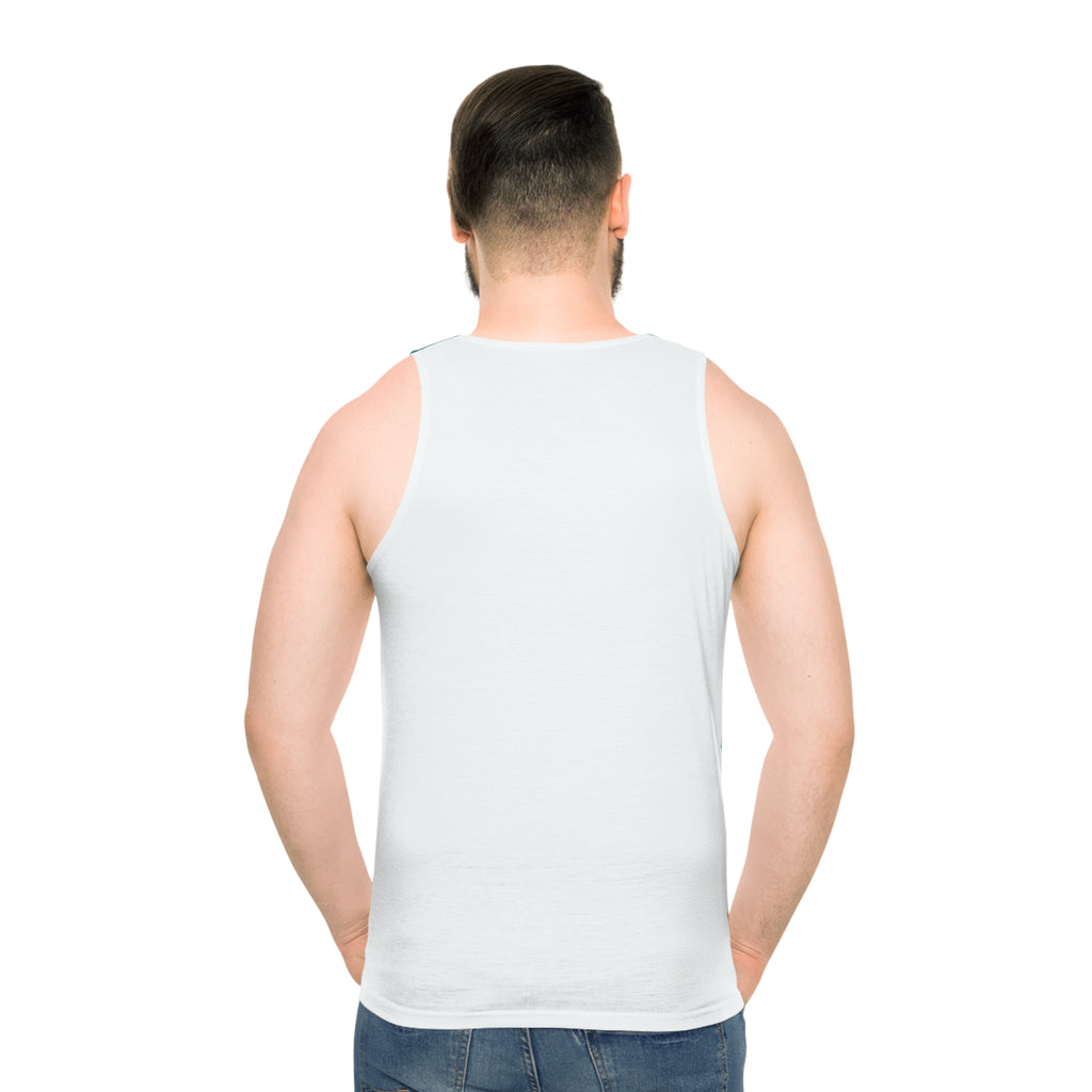 Ocean Arc Abstract Tank Top — Blue Coral Wave All-Over Print