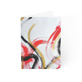 Abstract Brushstroke Greeting Cards â€” Modern Red, Black & Gold Folded Note Cards (1 / 10 / 30 / 50pcs)