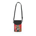 Floral Red Crossbody Phone Wallet — Small Hands-Free Cell Pouch