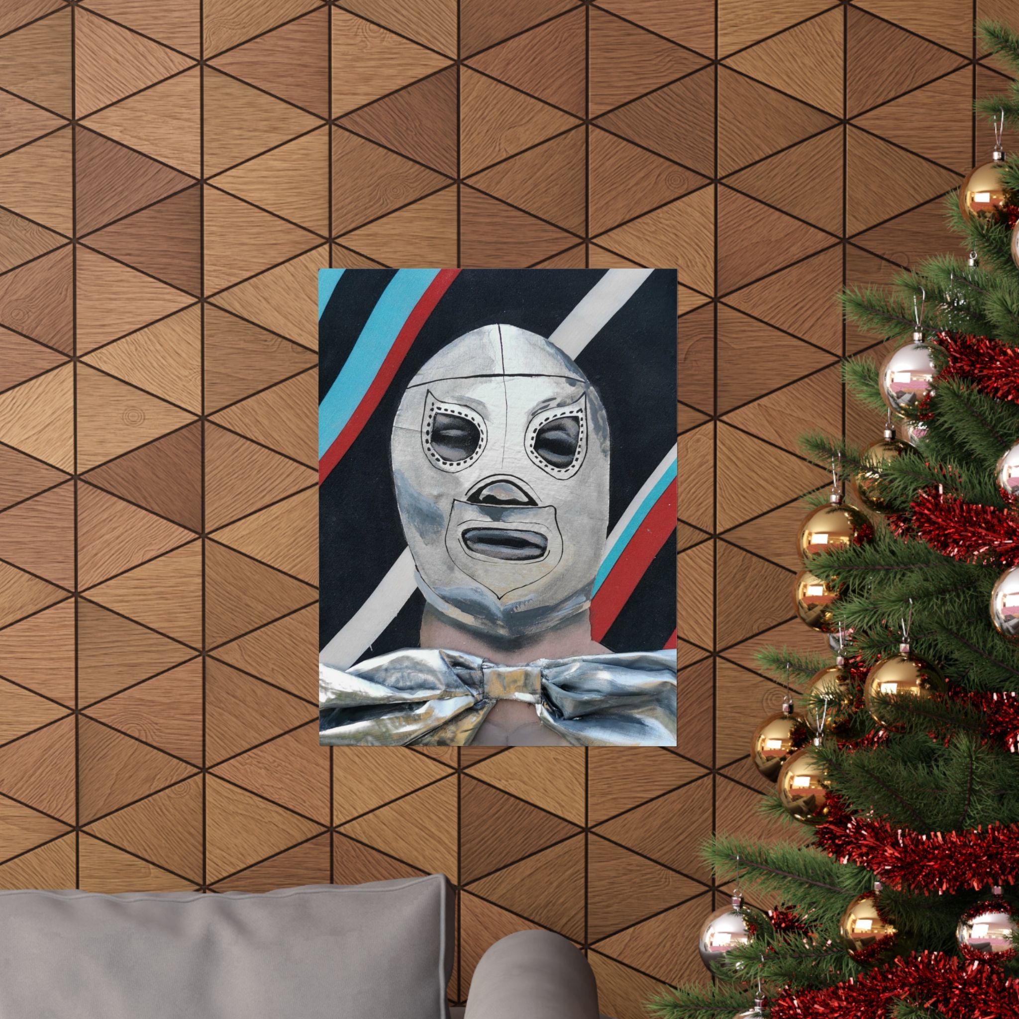 "El Santo" Luchador Mask Matte Poster — Vintage Mexican Wrestling Art Print (Vertical)