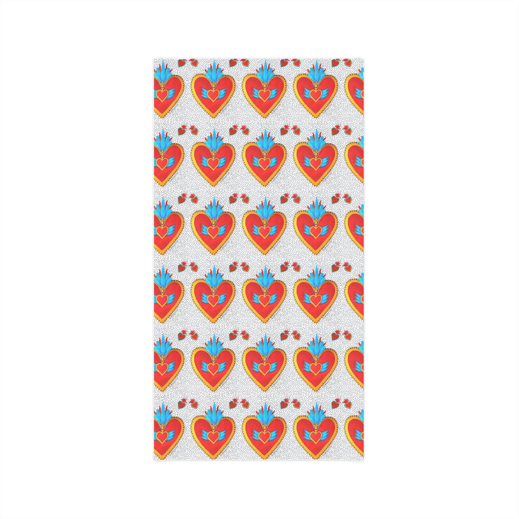 Heart Motif Neck Gaiter — Colorful Sacred Heart Pattern Face Scarf