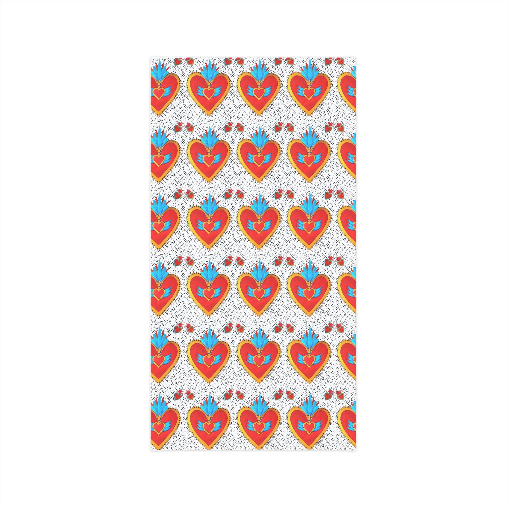 Heart Motif Neck Gaiter — Colorful Sacred Heart Pattern Face Scarf