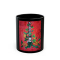 Anatomical Spine & Flowers Black Mug – Gothic Floral Coffee Cup (11oz/15oz)