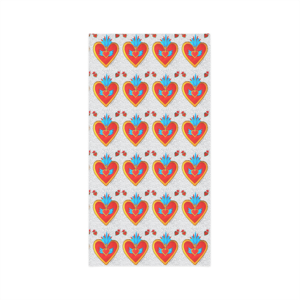 Heart Motif Neck Gaiter — Colorful Sacred Heart Pattern Face Scarf