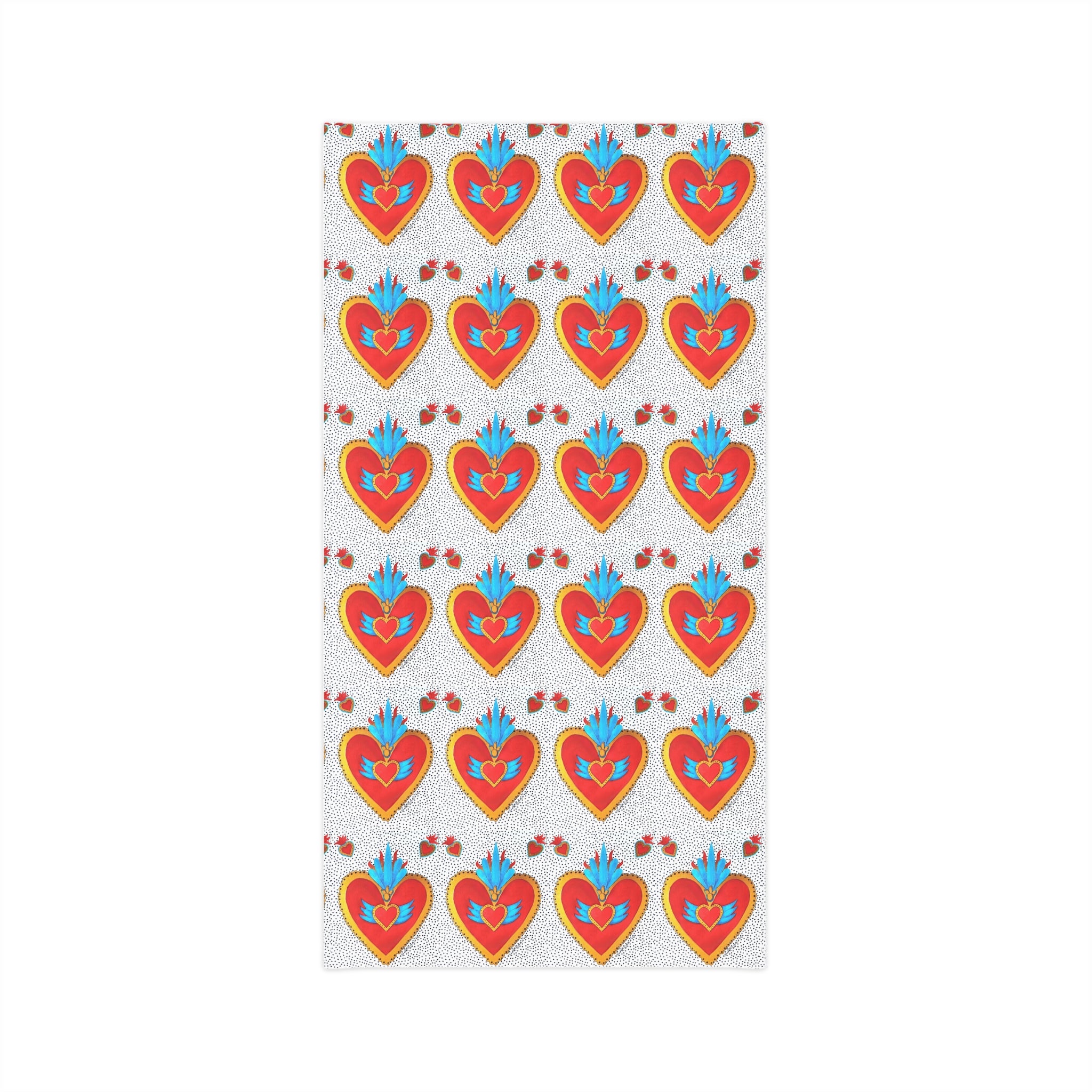 Heart Motif Neck Gaiter — Colorful Sacred Heart Pattern Face Scarf