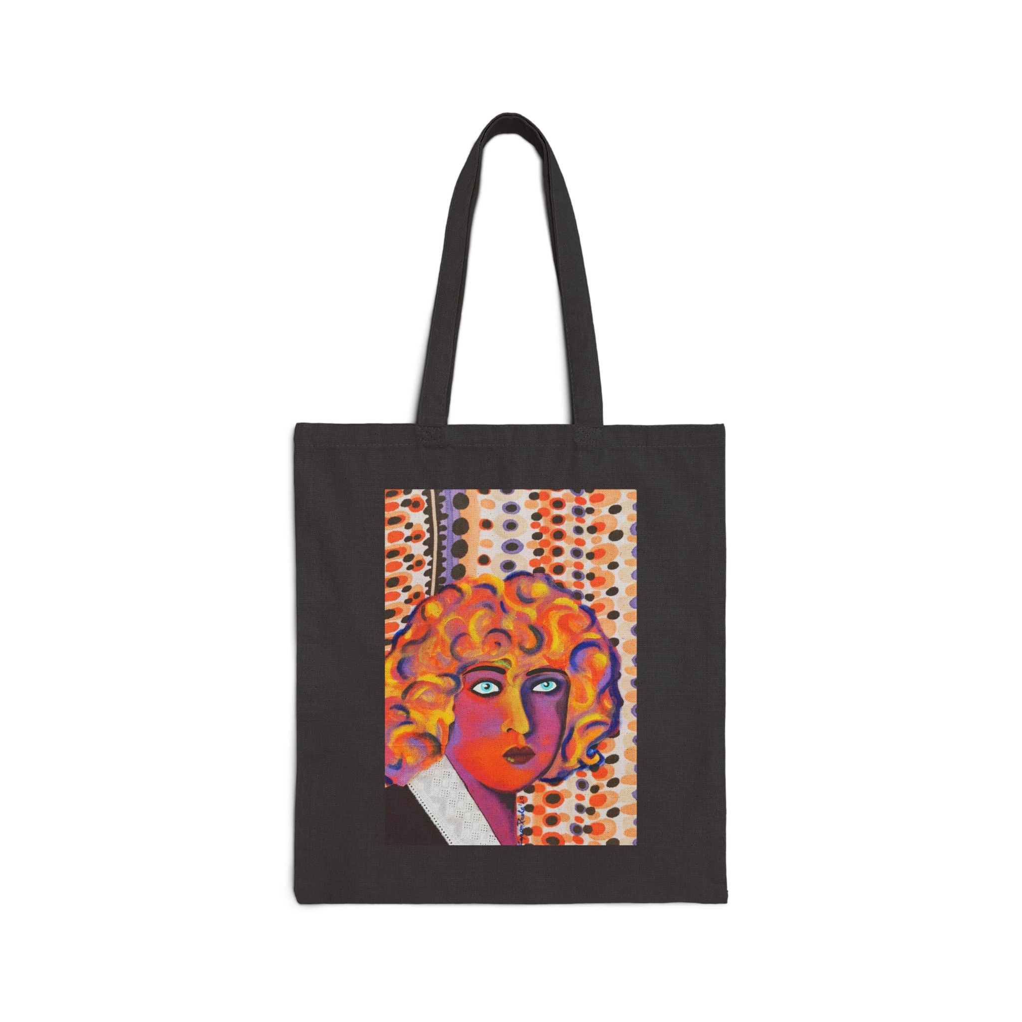 Canvas Tote Bag — Vibrant Retro Pop Art Nahui Olin Portrait Tote