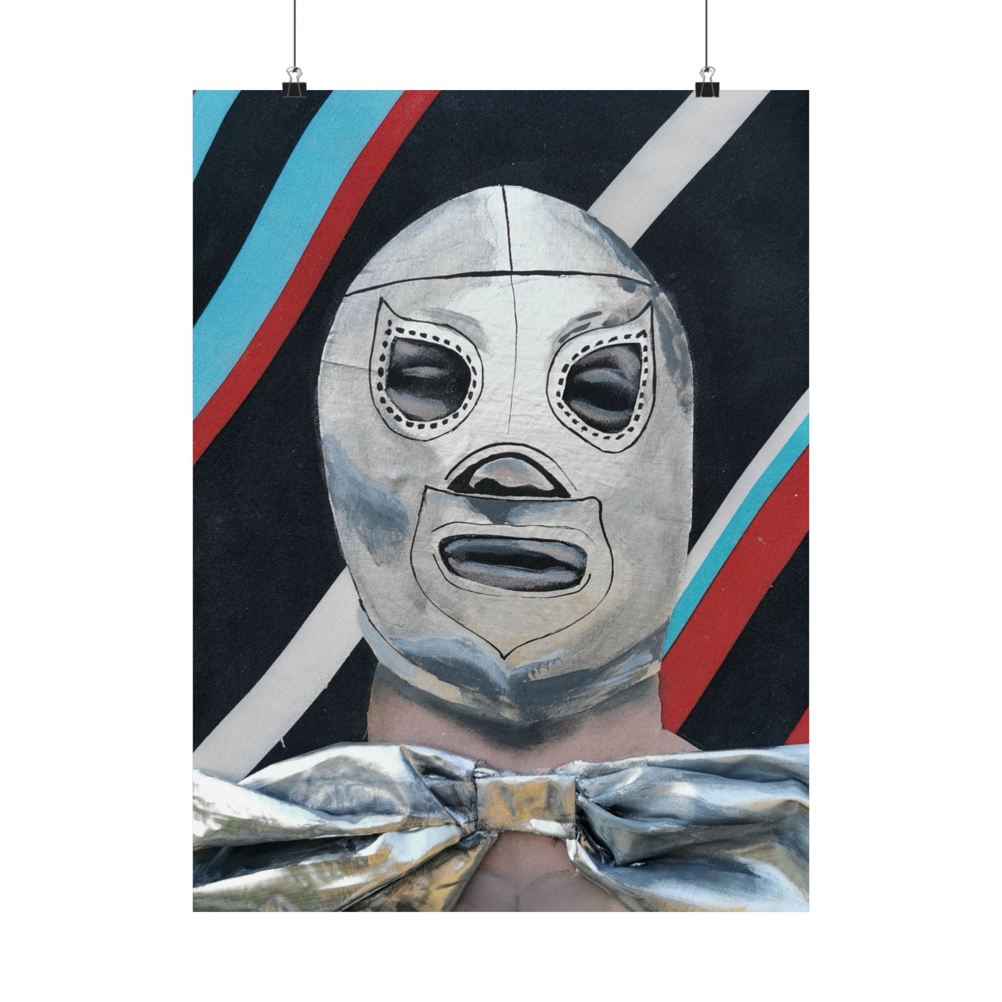 "El Santo" Luchador Mask Matte Poster — Vintage Mexican Wrestling Art Print (Vertical)