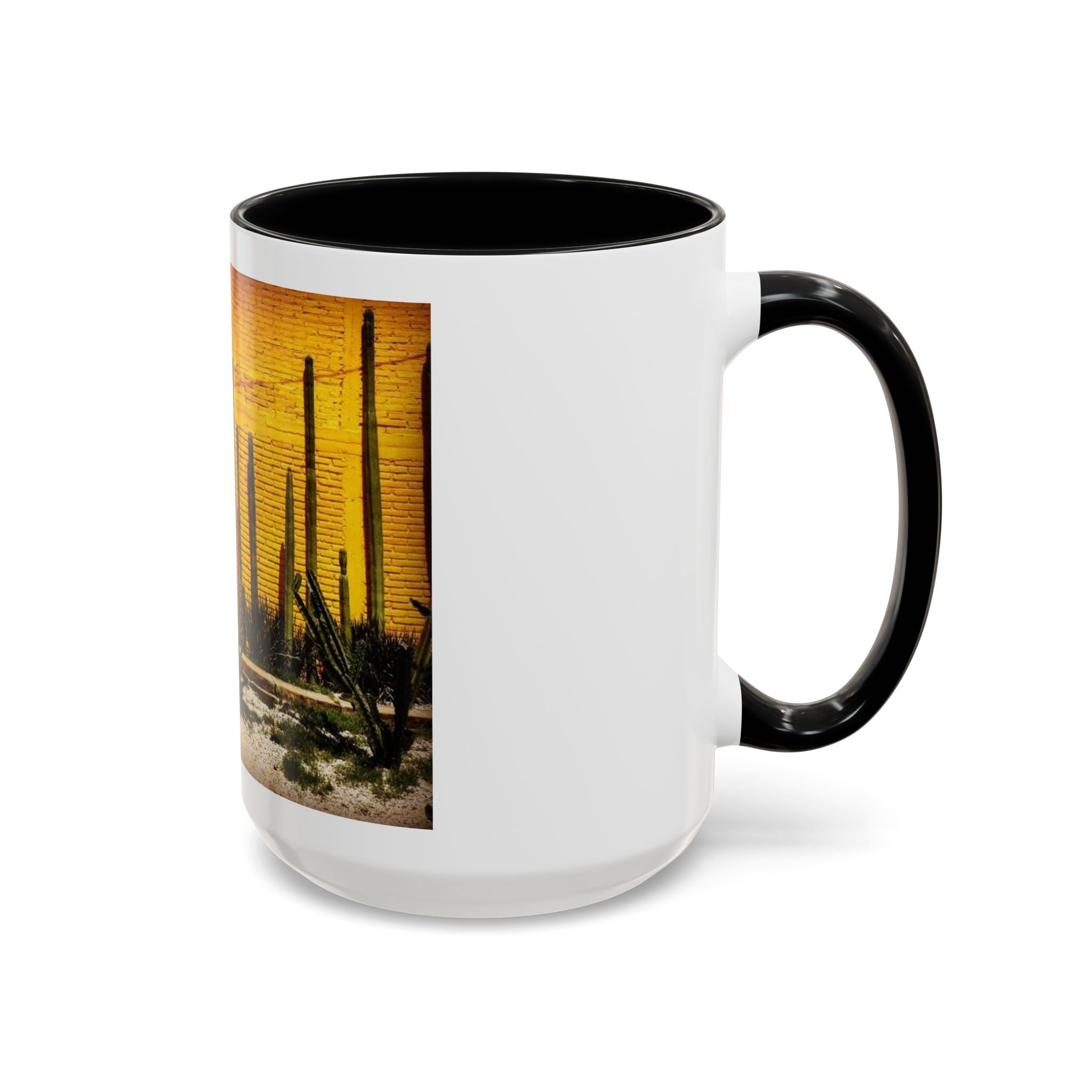 Desert Sunset Coffee Mug — Saguaro Cactus Accent Mug (11/15 oz)