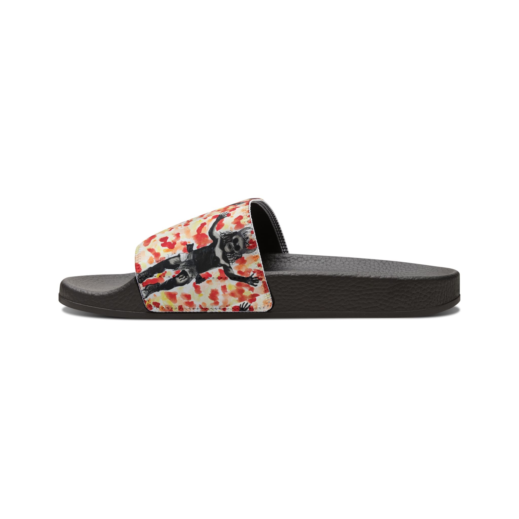 Men's Pizza Monkey Slide Sandals — Removable-Strap Pool Slides