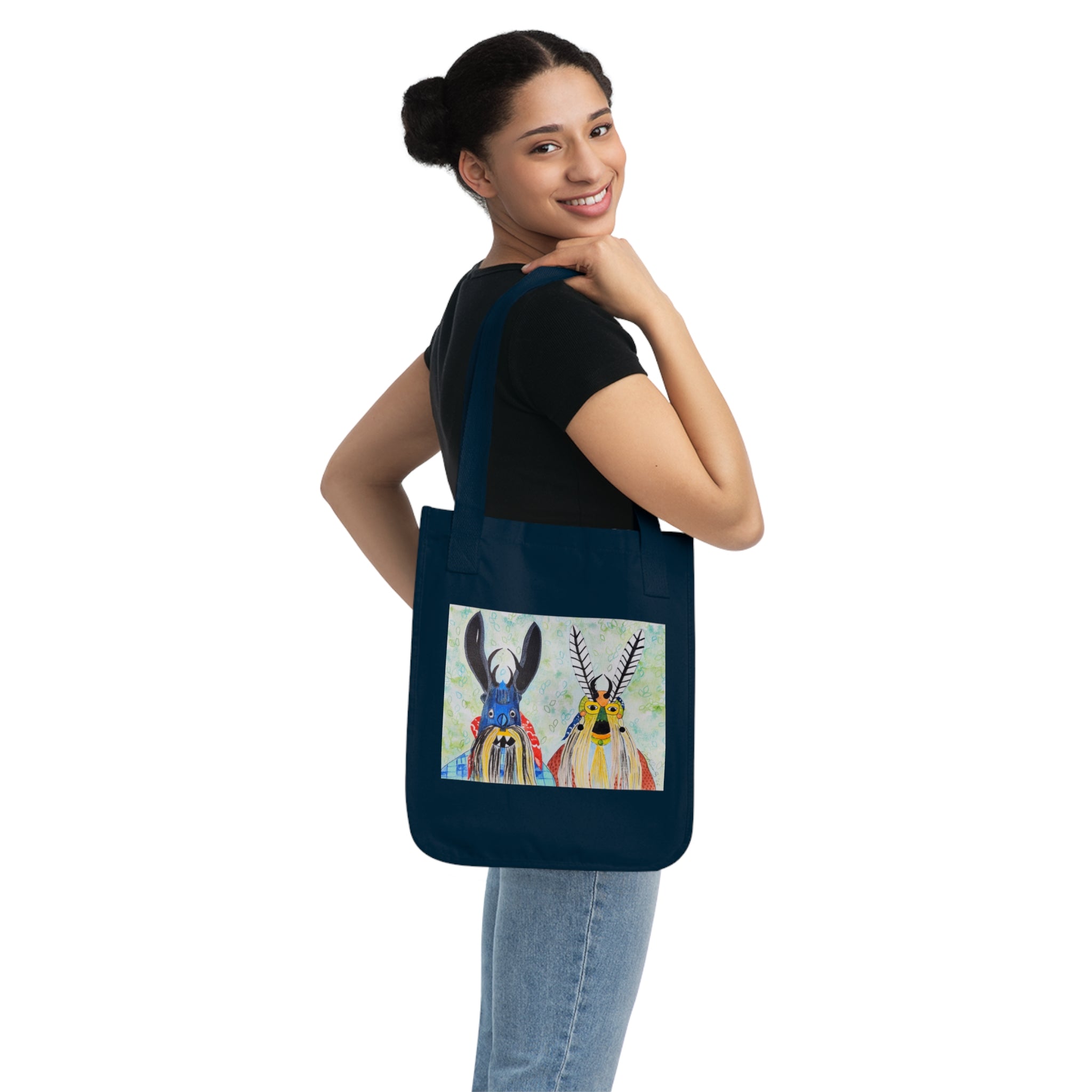 Tote Bag — Colorful Folk Art Animal Portraits Canvas Tote