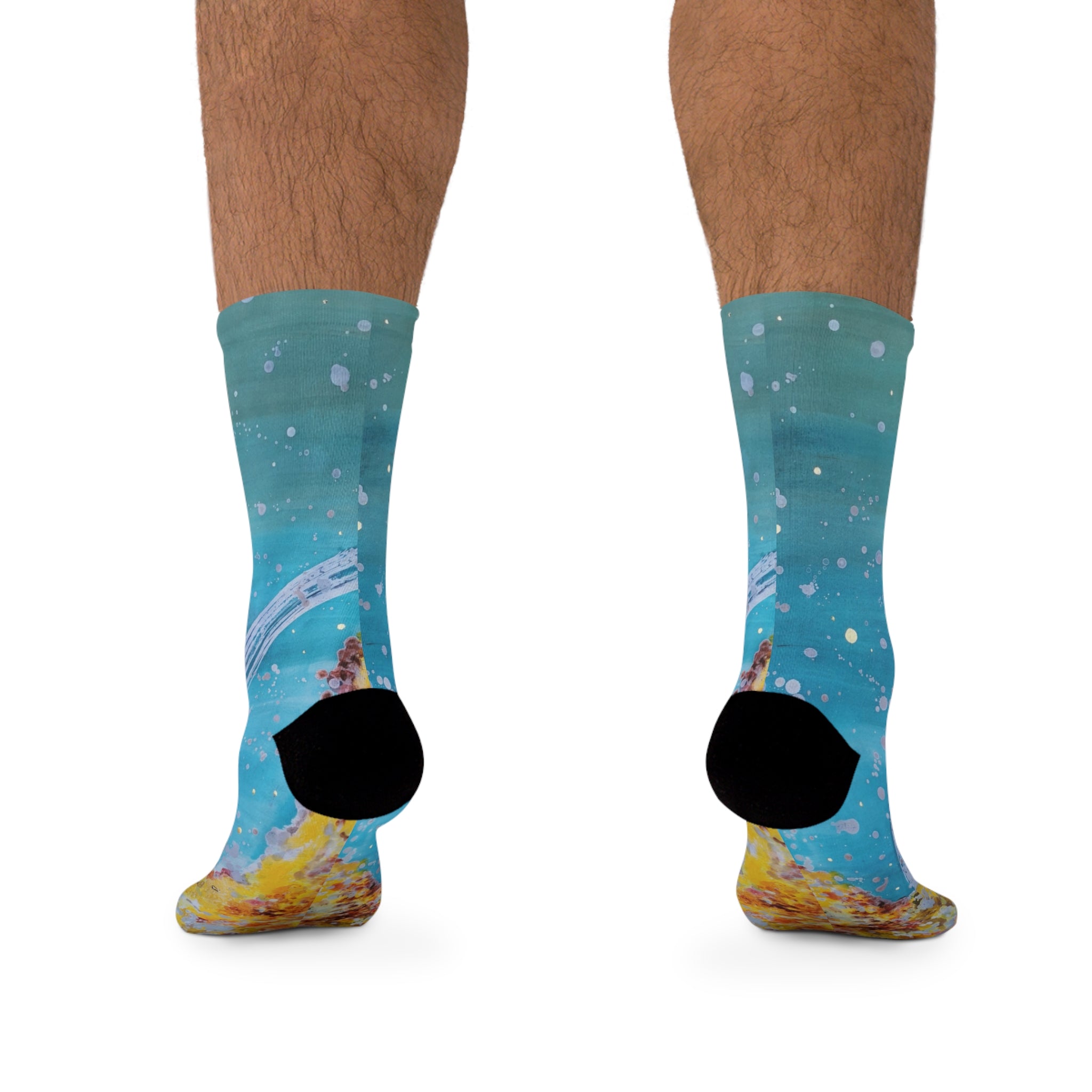 Ocean Whale Crew Socks — Recycled Poly Aquatic Print Socks