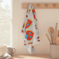 Mexican Sacred Heart Pattern Microfiber Tea Towel - Colorful Folk Art Hearts