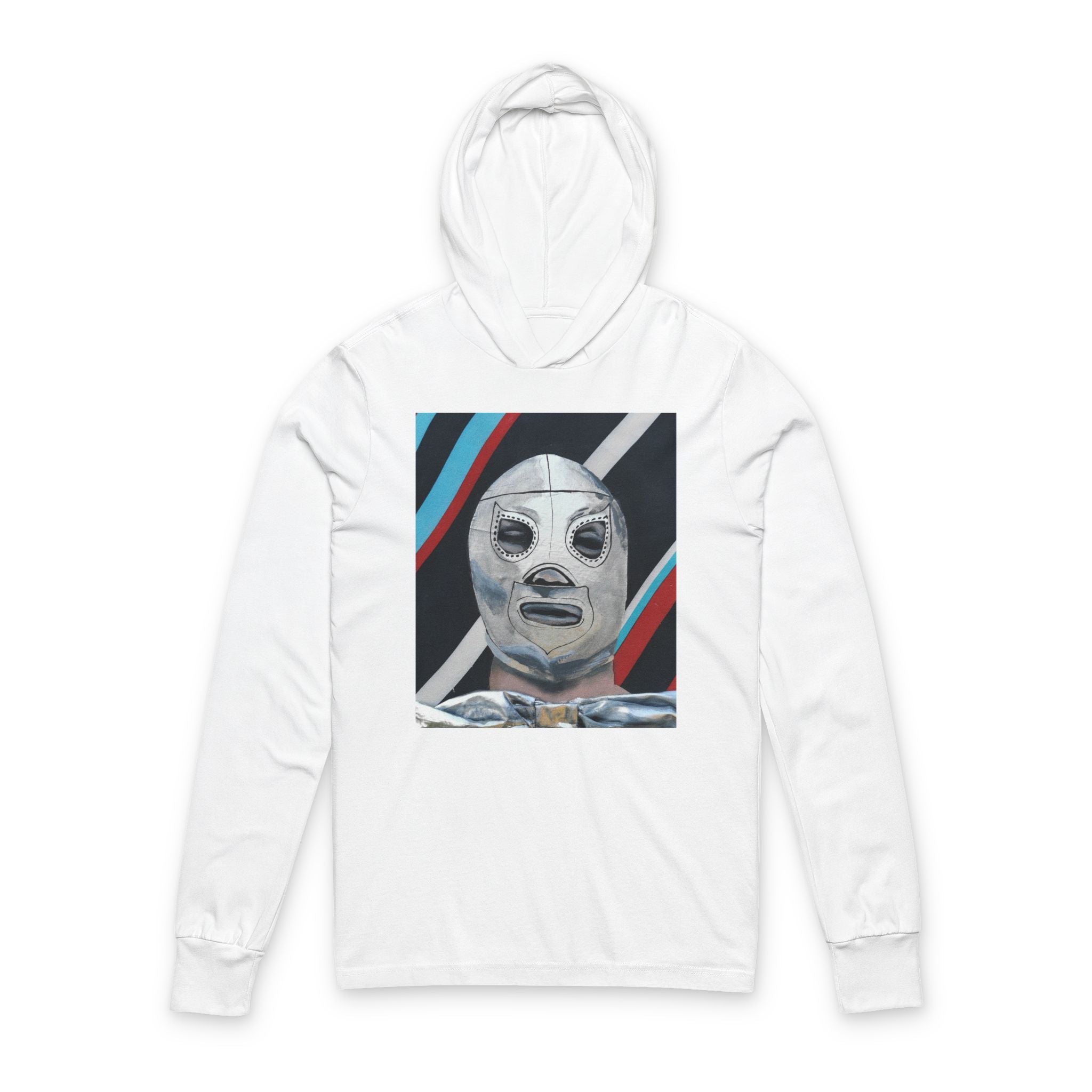 "El Santo" Luchador Mask Hooded Long Sleeve Tee — Retro Wrestling Poster Graphic