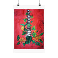 Spine & Chrysanthemum Art Poster â€” Botanical Anatomy Vertical Print