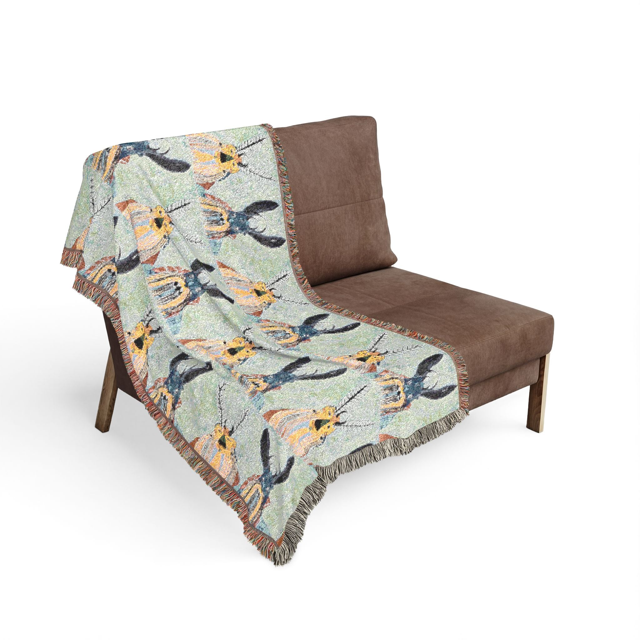 Hare Pattern Woven Blanket — Reversible Rabbit Throw for Cozy Home Decor