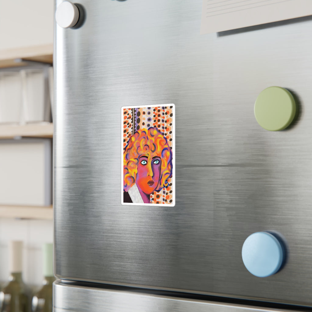 Retro Pop Art Face Vinyl Sticker – Kiss-Cut Decorative Decal